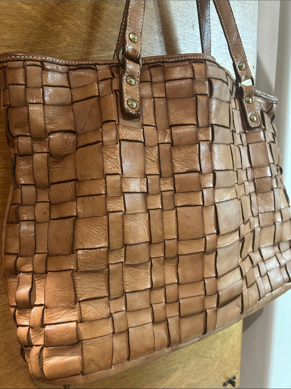 Vintage Costanza Rota Woven Leather Tote Bag in Brown - Picture 16 of 16